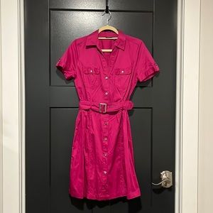 Apt. 9 Women’s Pink Belted Button Down Dress Size 10